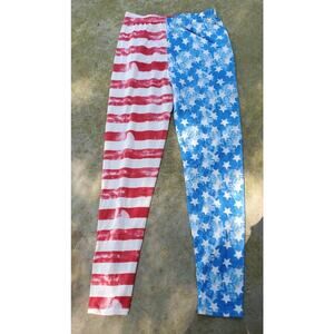 Butter soft patriotic stars and stripes leggings one size